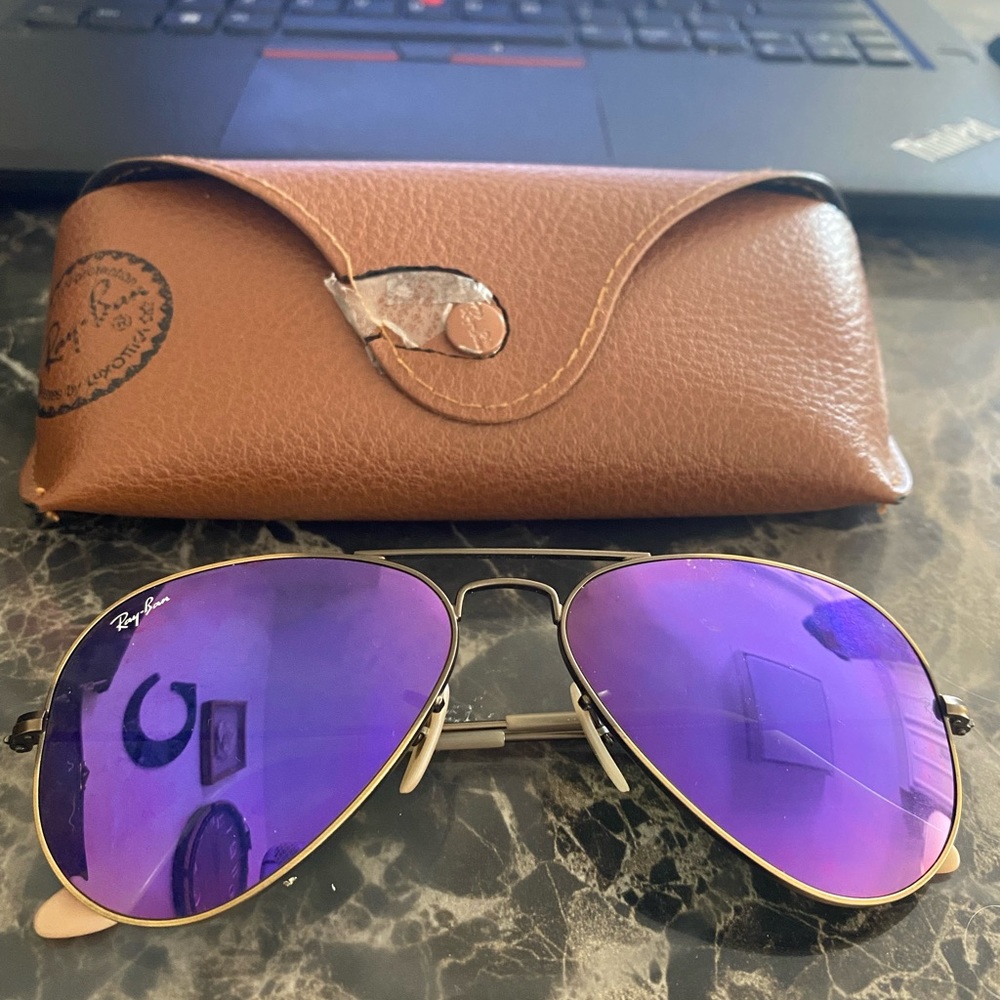 Purple Gold Aviator Ray Bands
